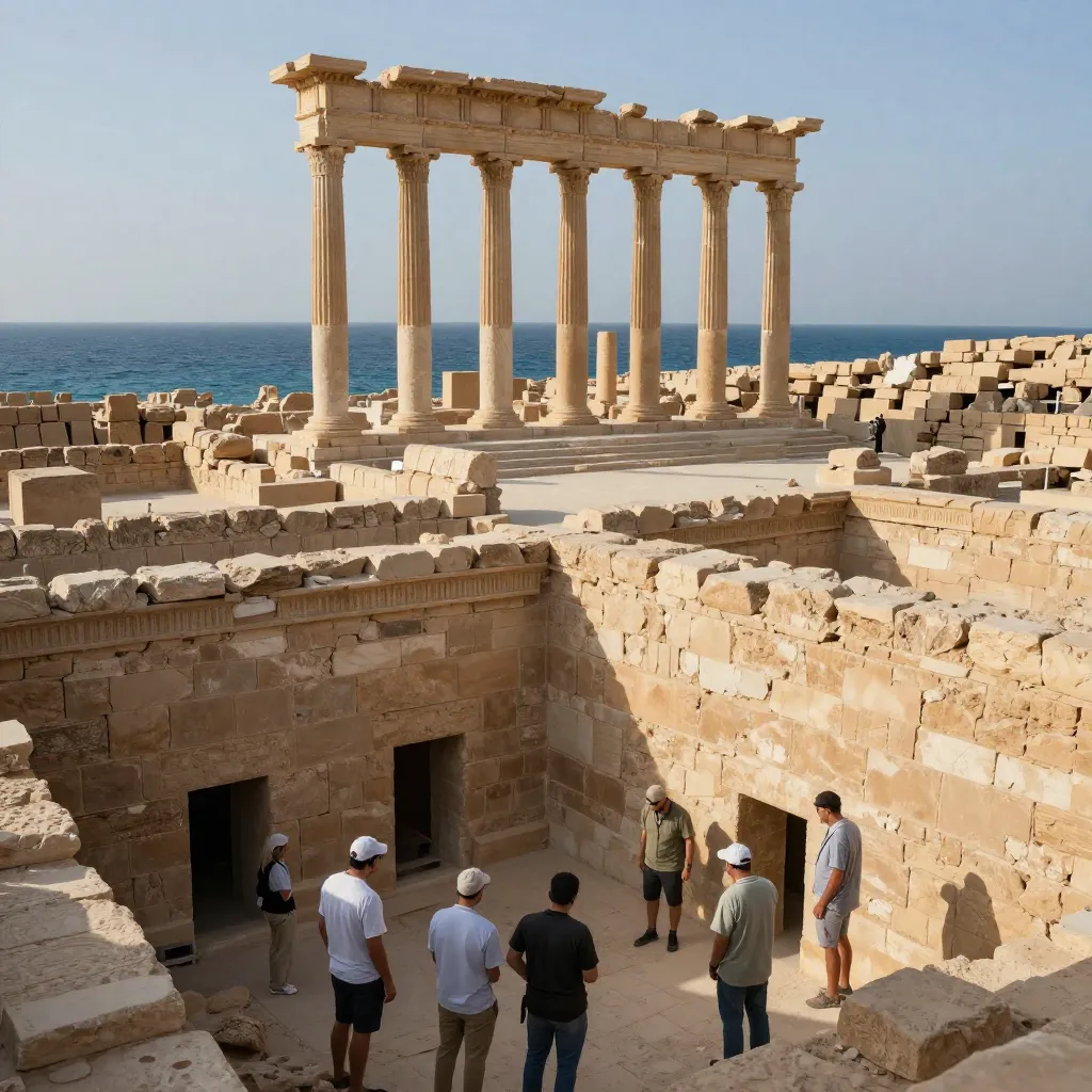 Modern archaeological excavation in Alexandria searching for Alexander the Great tomb