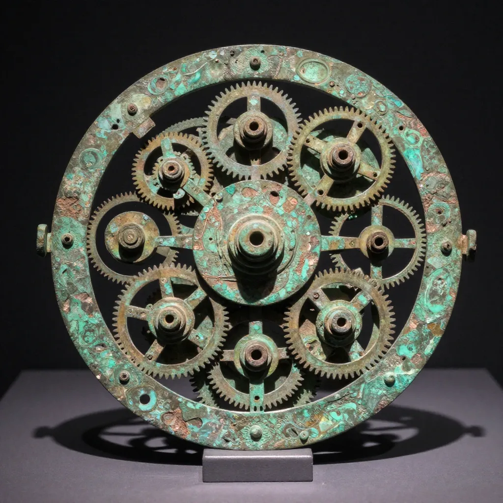 The Antikythera Mechanism, an ancient Greek analog computer with intricate bronze gears