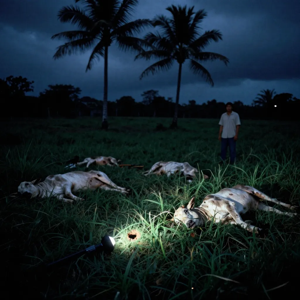 Dead farm animals found drained of blood in rural Puerto Rico 1995