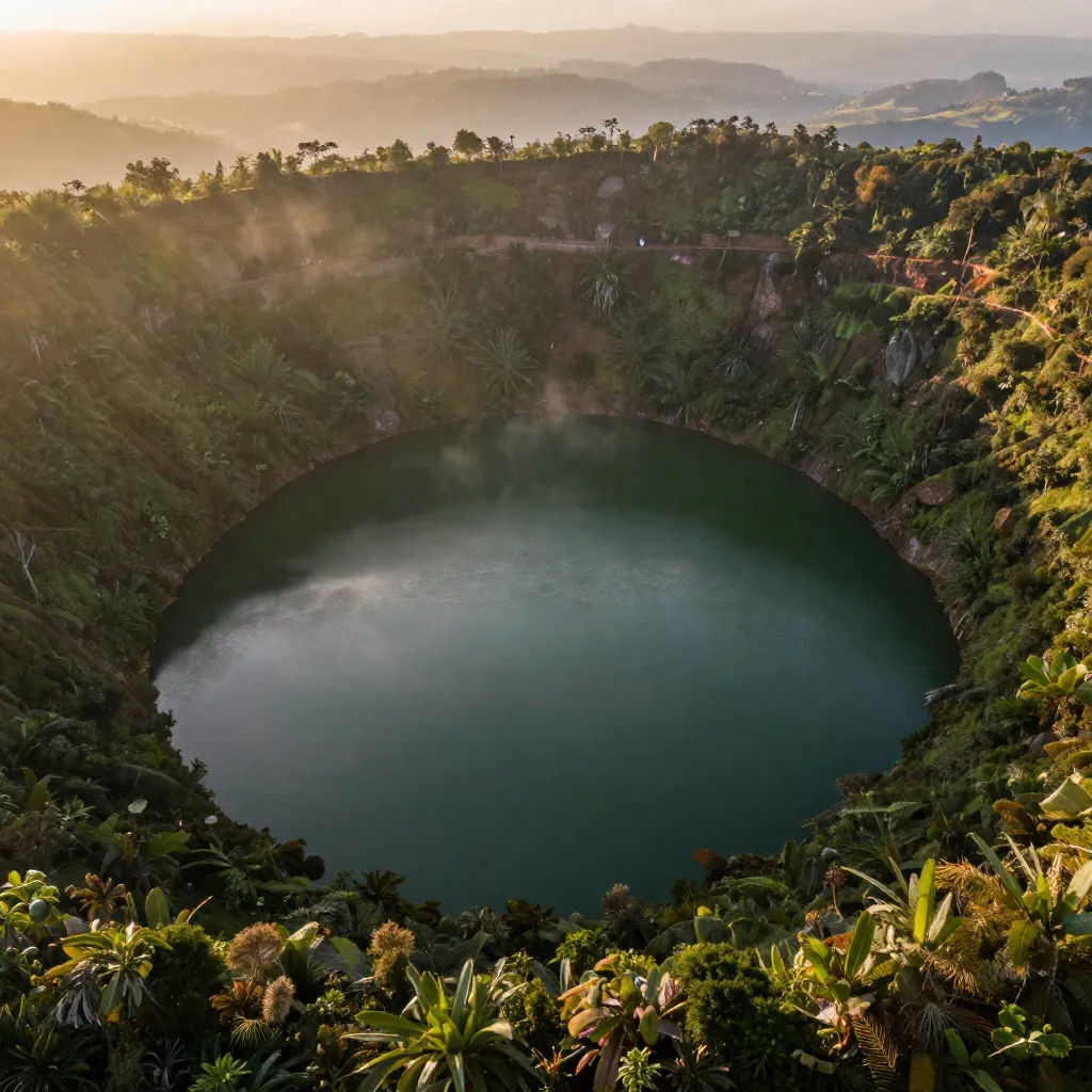Lake Guatavita — the sacred crater lake where the El Dorado ceremony took place