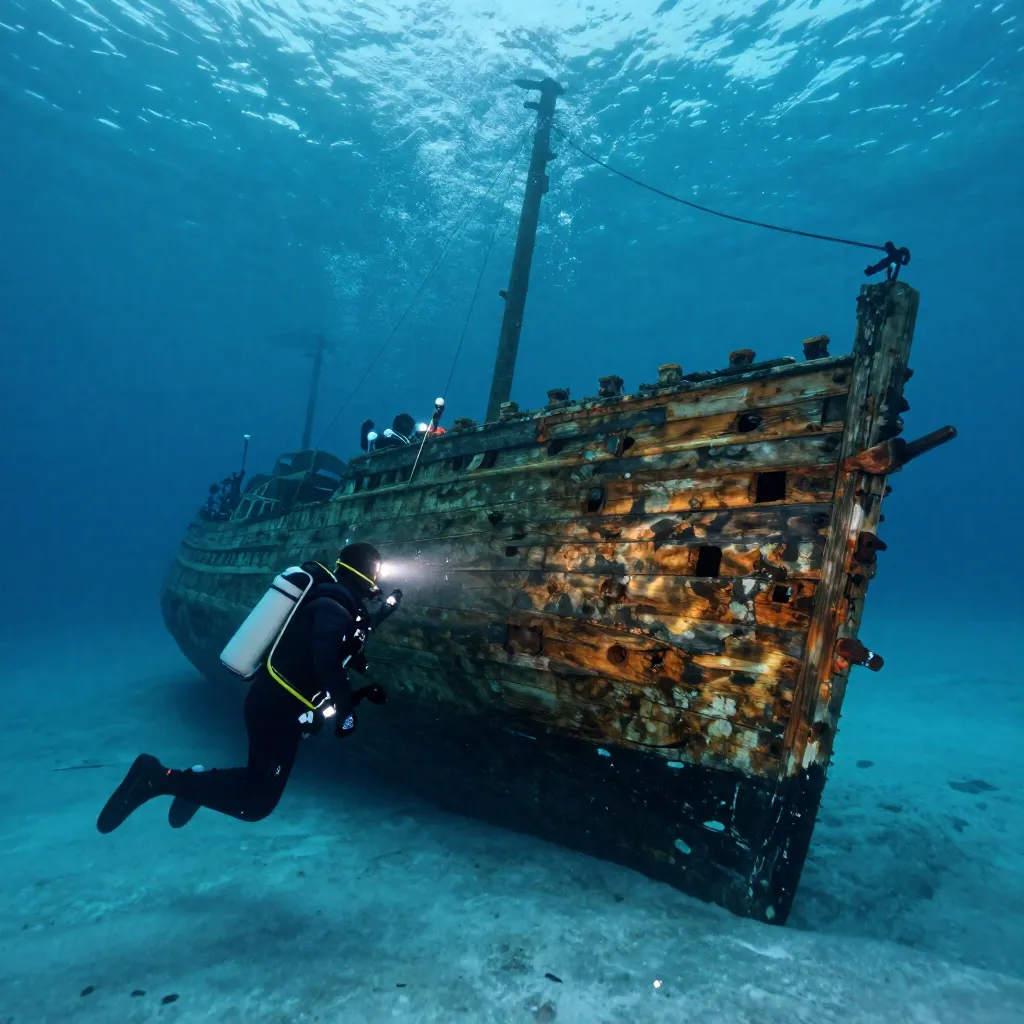 Underwater archaeological exploration of HMS Erebus wreck