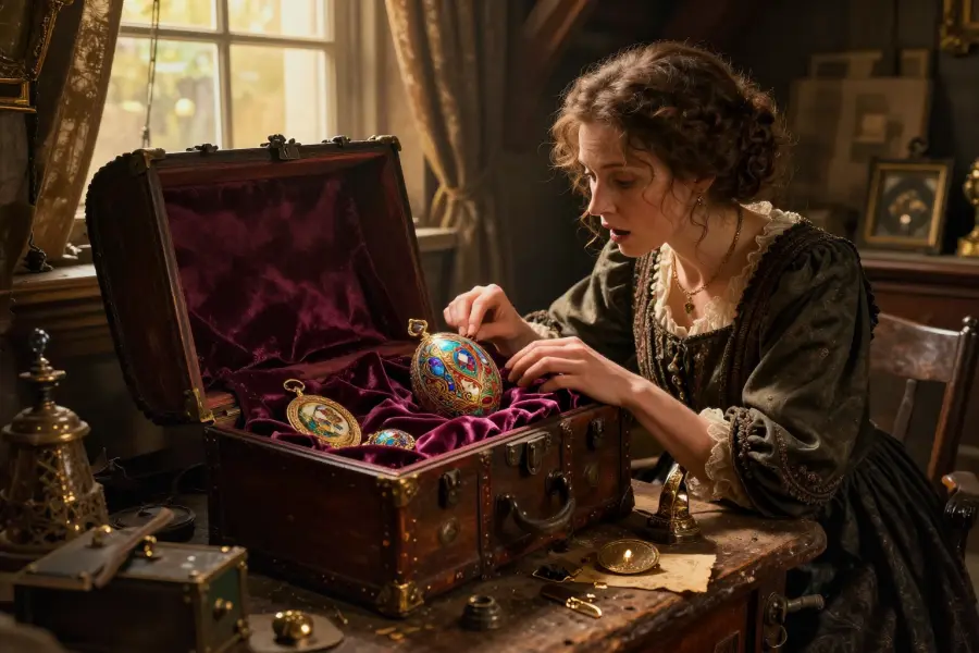 An attic treasure hunt discovery scene