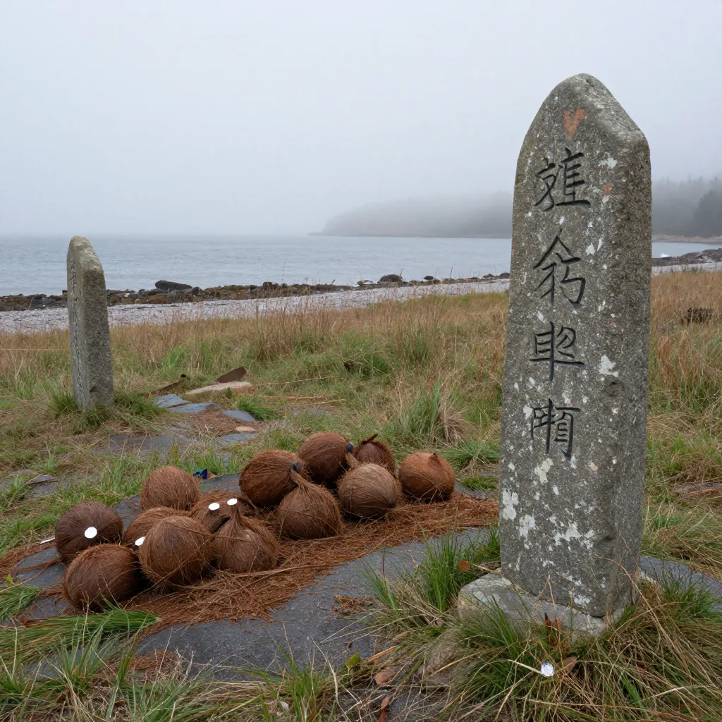 Oak Island shoreline with evidence of artificial construction