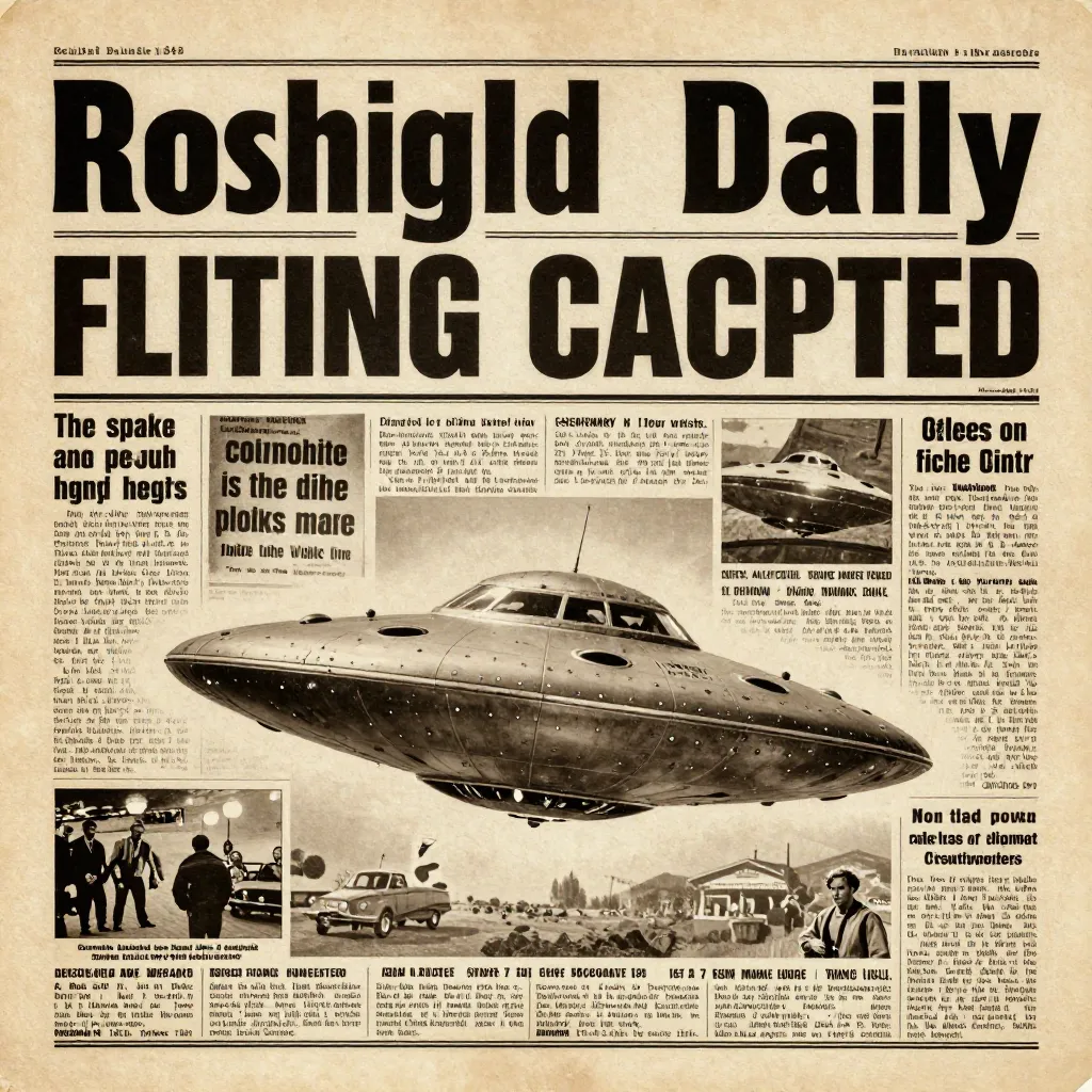 The famous Roswell Daily Record newspaper headline about the captured flying saucer
