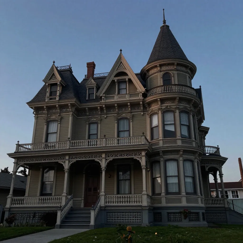 The Winchester Mystery House in San Jose, California, a Victorian mansion with bizarre architecture