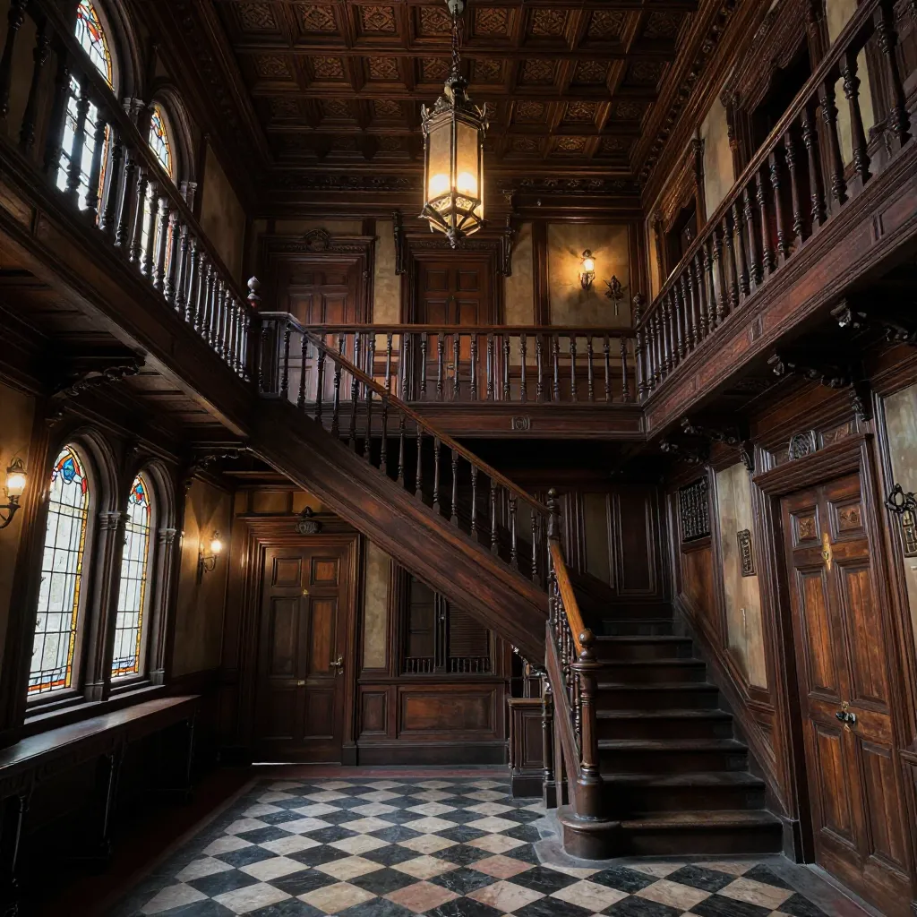 Interior staircase leading to the ceiling in the Winchester Mystery House