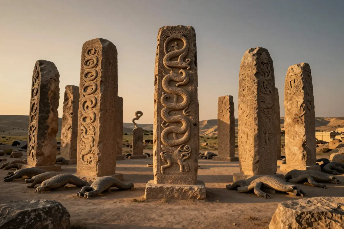 Stonehenge standing stones at sunrise on the Salisbury Plain