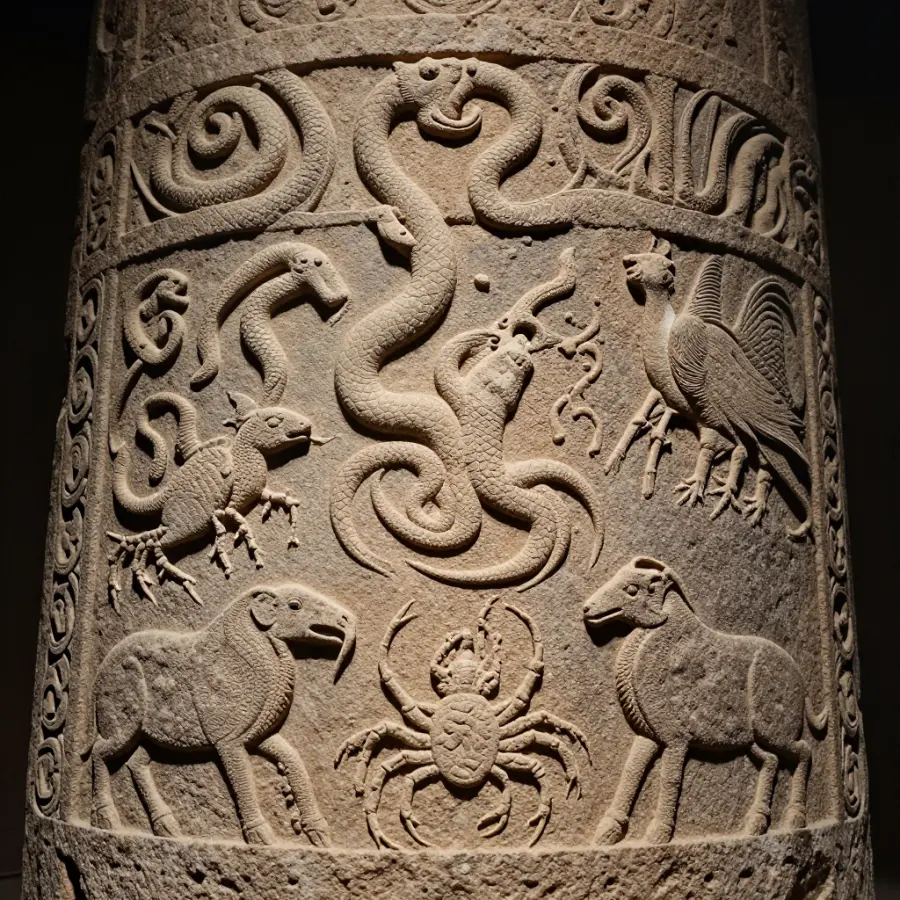 Stonehenge trilithons showing the massive vertical stones topped with horizontal lintels