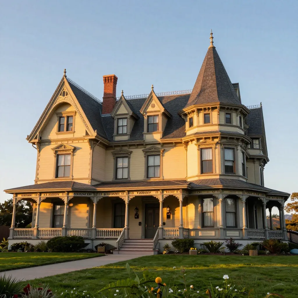 The sprawling Winchester Mystery House in San Jose, California with its bizarre Victorian architecture