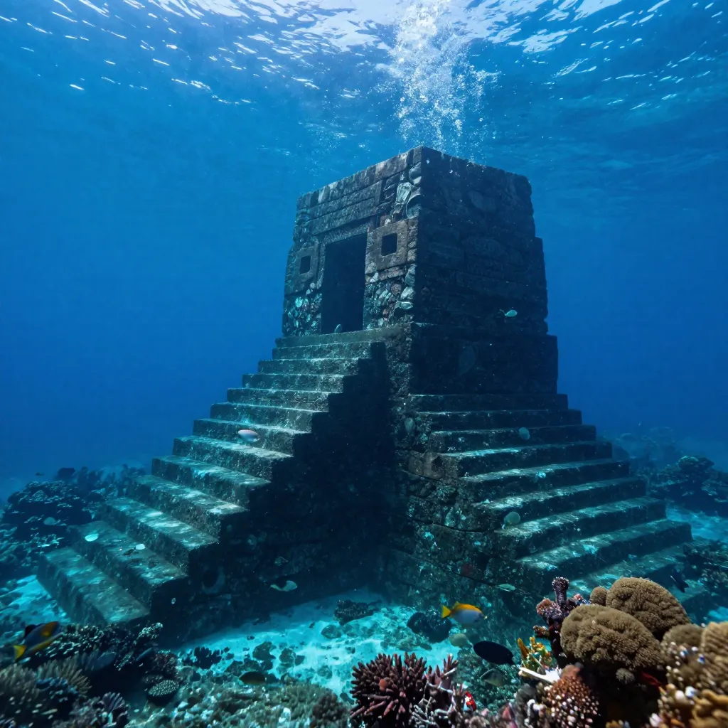 The Yonaguni Monument underwater stone formation off the coast of Japan